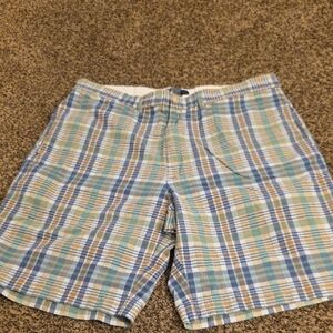 Polo by Ralph Lauren Blue and Green Flat Front Shorts